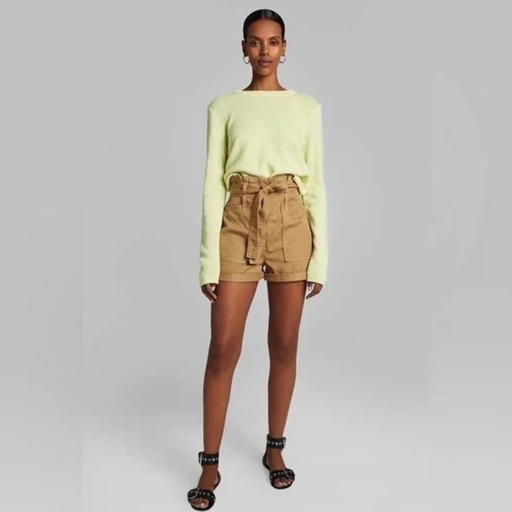 NWT A.L.C. Dahlia Crewneck Wool Cashmere Sweater XS in Glow (yellow / green)